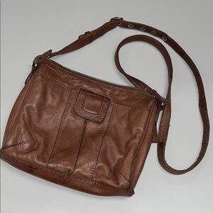Junior Drake Tan Leather Crossbody Bag with Gold Tone hardware